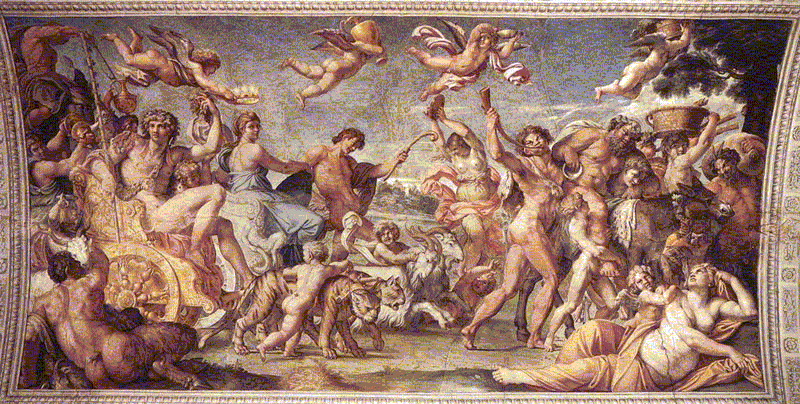 Триумф Вакха и Ариадны, Аннибале Карраччи, 1597-1602 гг., Рим, палаццо Фарнезе 